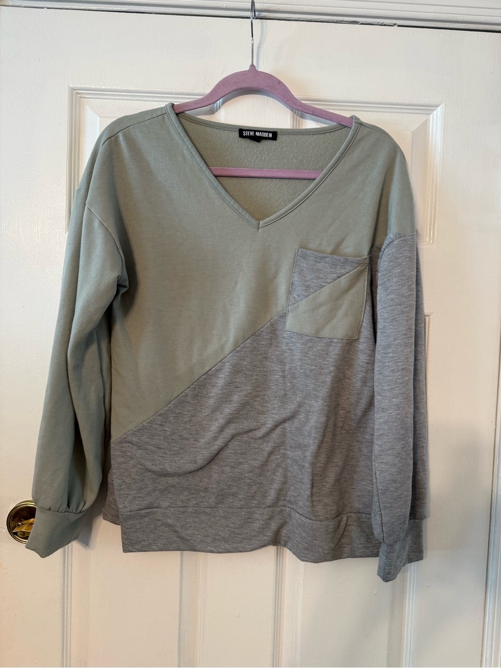 Steve Madden Heather Sage Pullover Sweatshirt